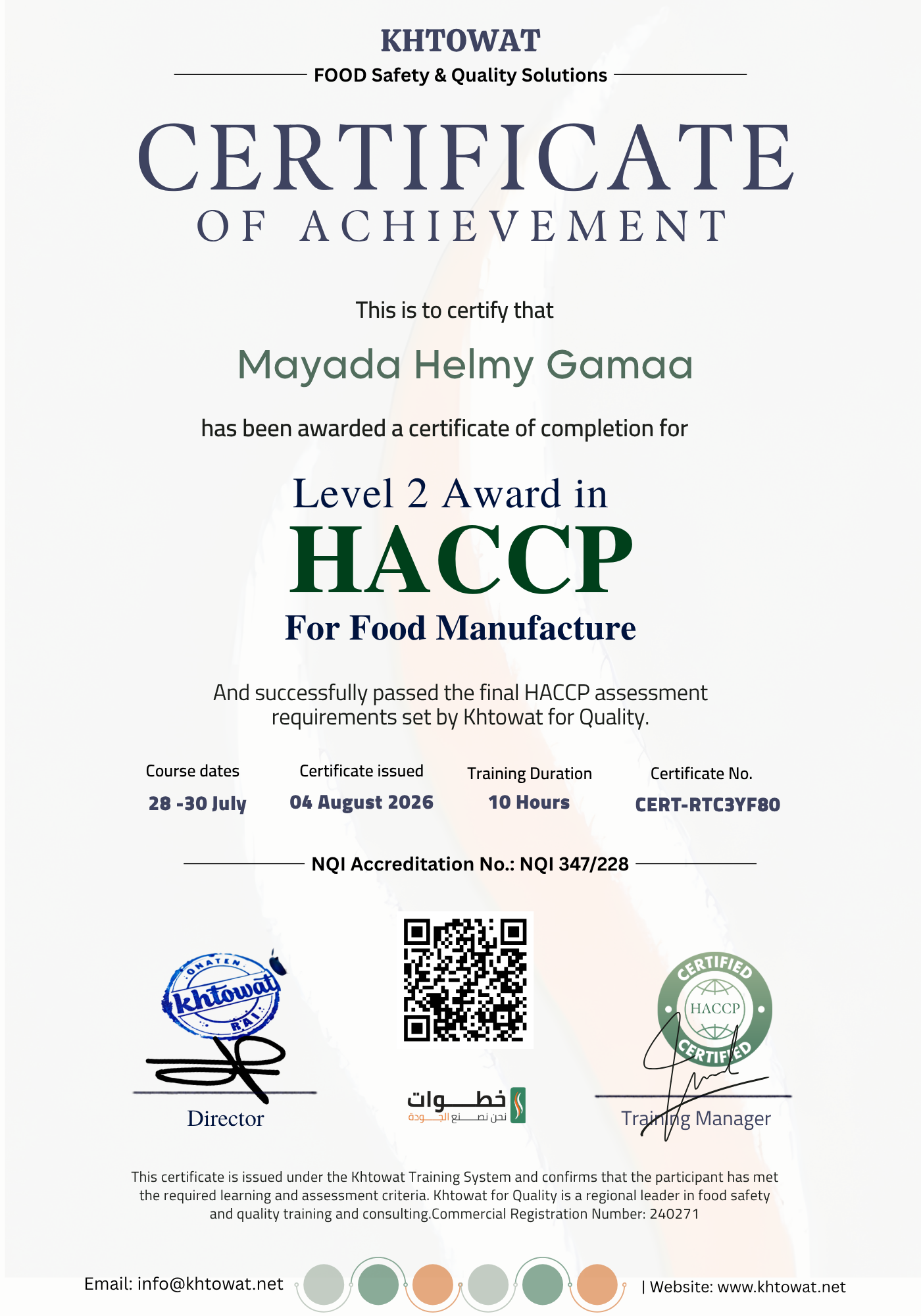 Hazard Analysis And Critical Control Point Level 2