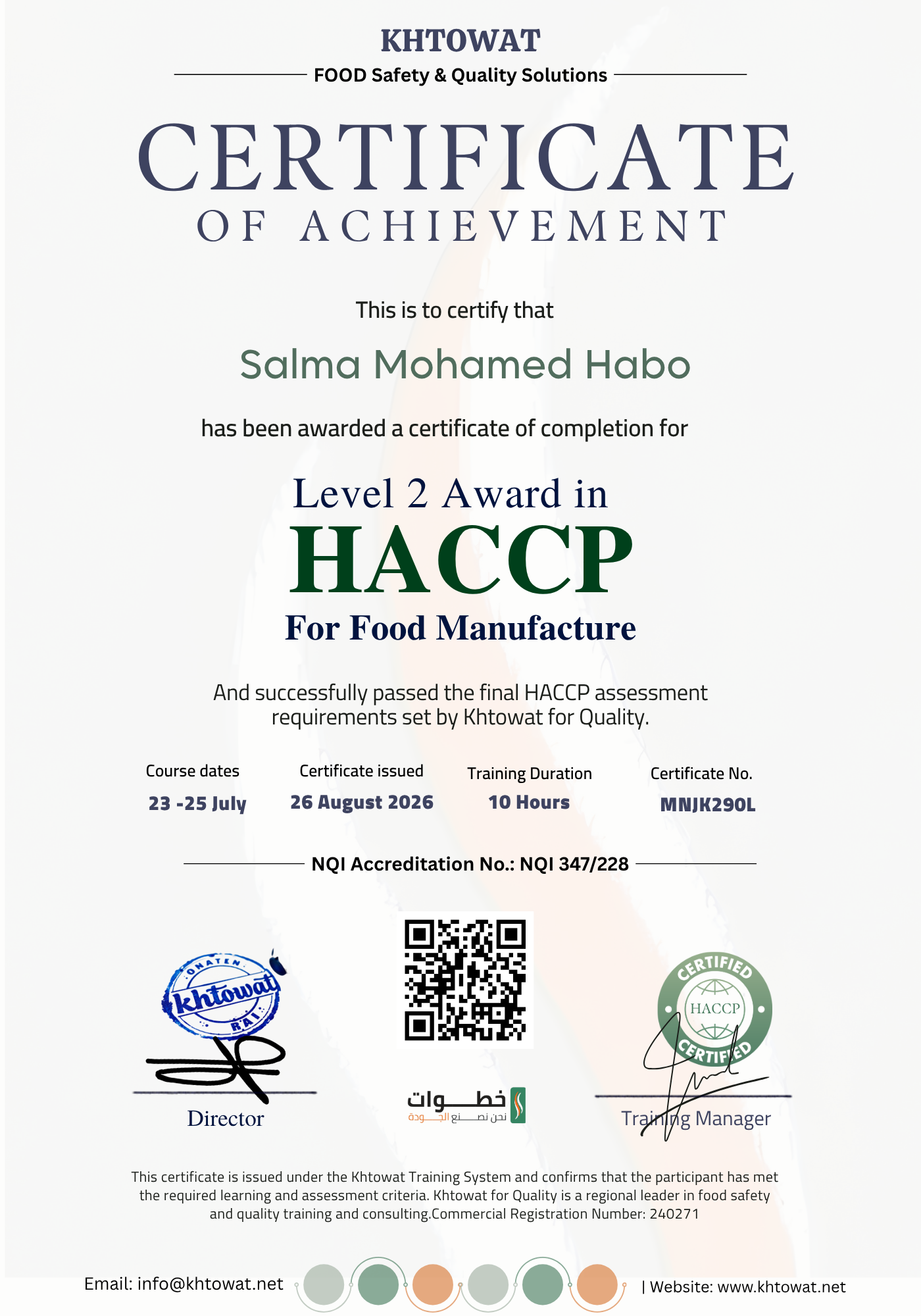 Hazard Analysis And Critical Control Point Level 2