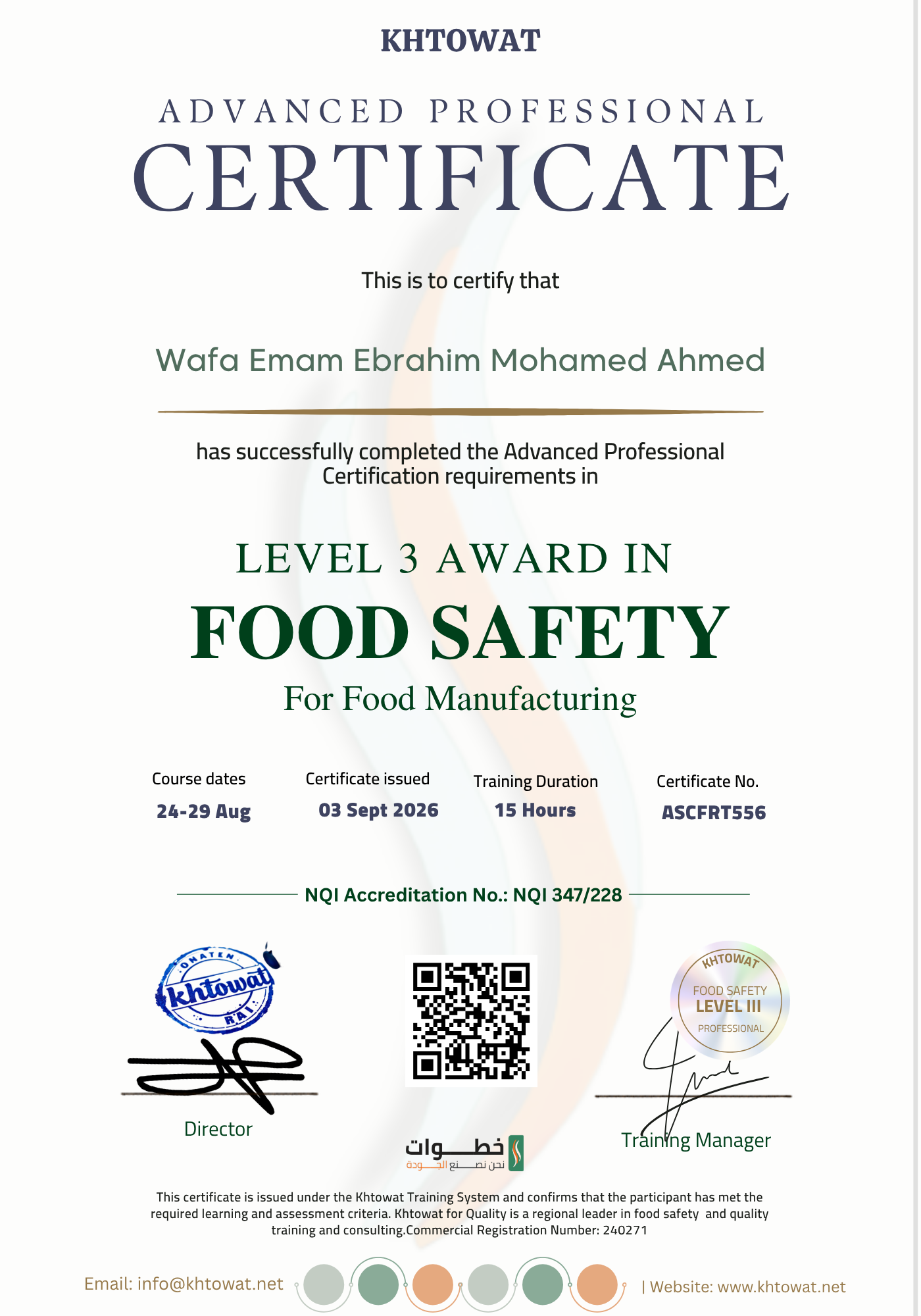 Food Safety Level 3 for Manufacturing