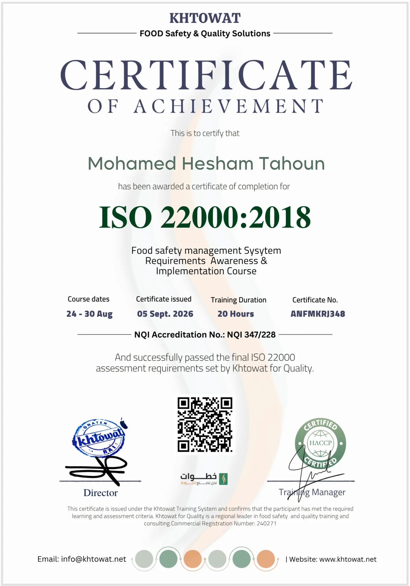 ISO 22000 Food Safety Management system